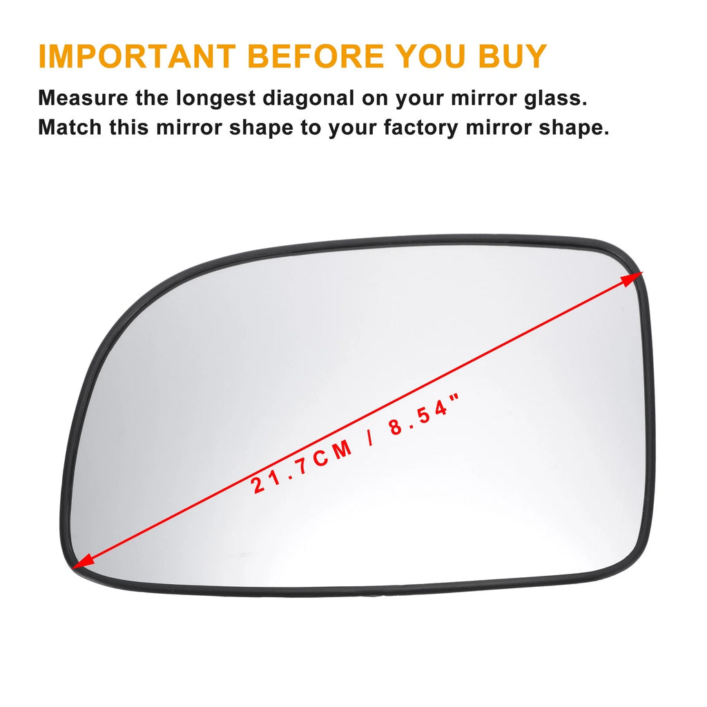 Left Side Heated Mirror Glass for Hyundai Santa Fe (2007–2012) White