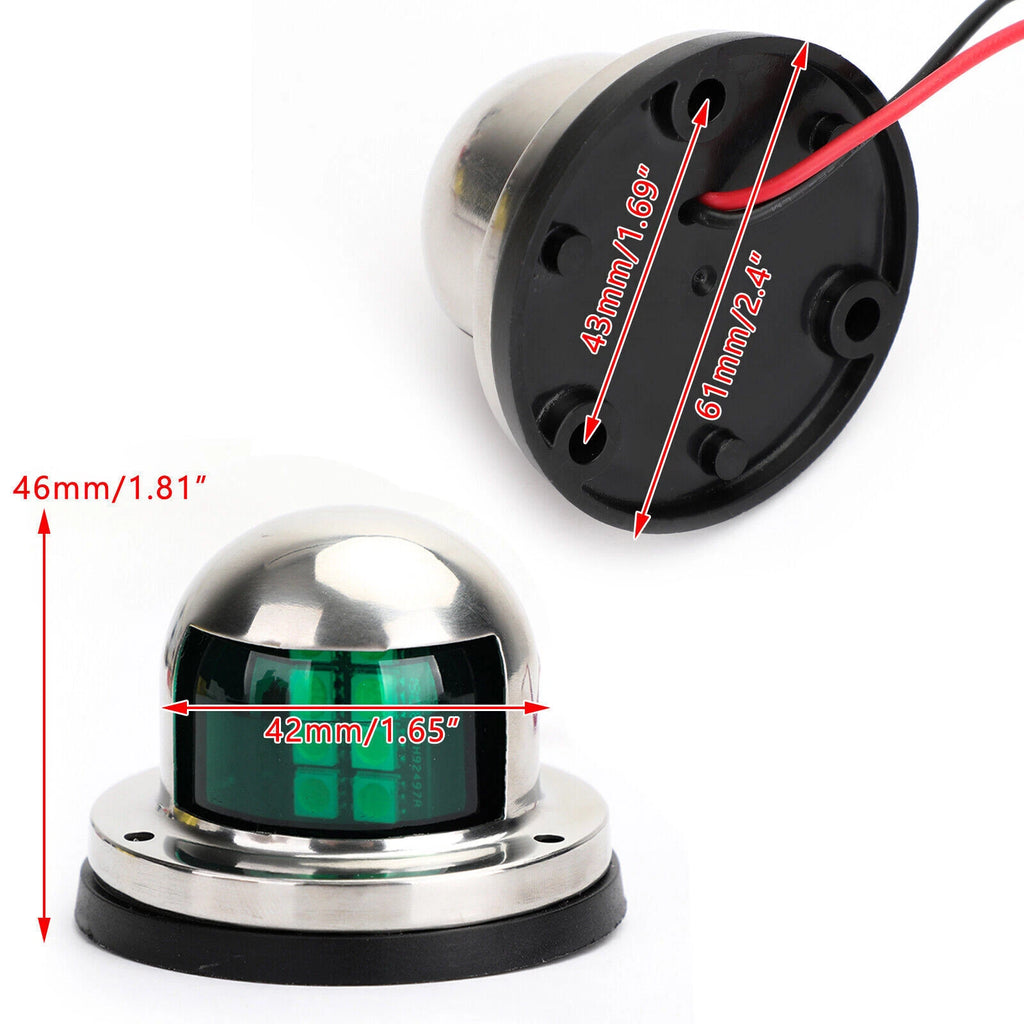 2Pcs LED Navigation Lights for Boat Yacht Pontoon (UK)