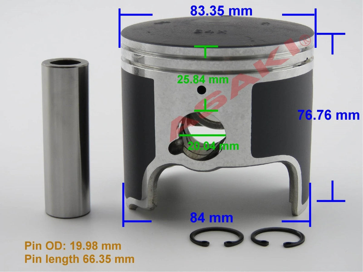 2X Piston Kit STD (64X-11631-00, 65U-11631) for Yamaha GP760/XL1200 (1996–2002)