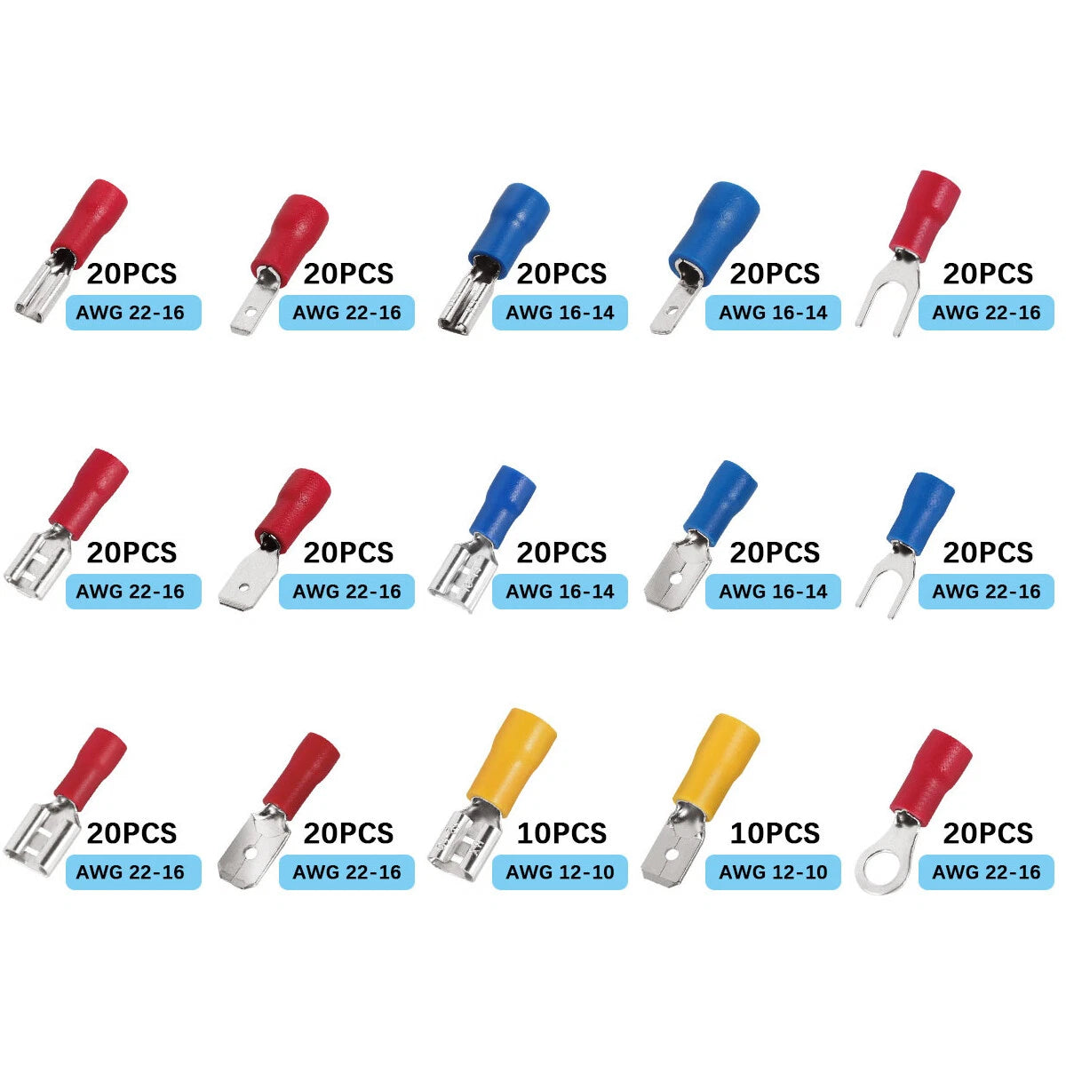 Assorted Crimp Terminals Electrical Wire Connectors Kit for (280X)