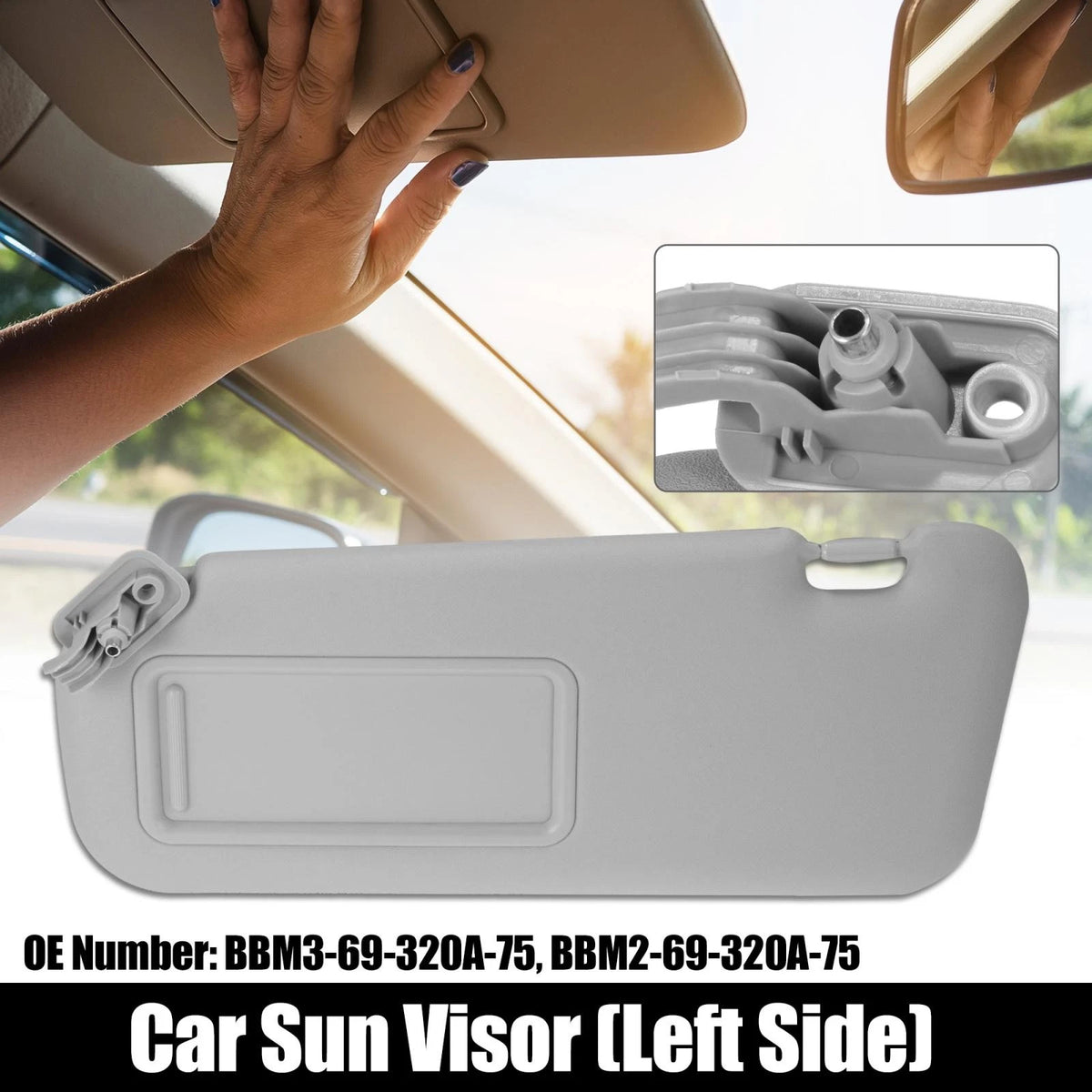 Front Left Car Sun Visor Replacement for Mazda 3 (2010–2013)