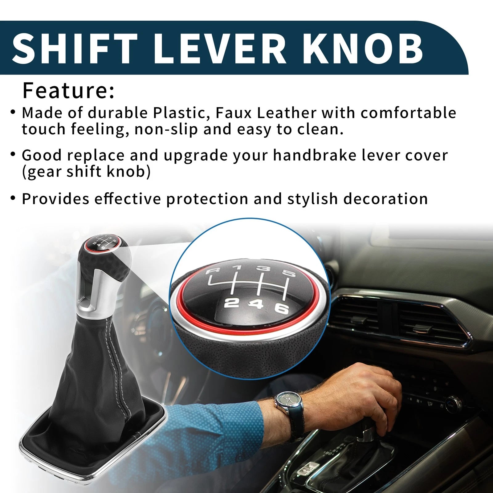 6 Speed Gear Shift Knob with Cover for Volkswagen Jetta Bora (1999–2004)