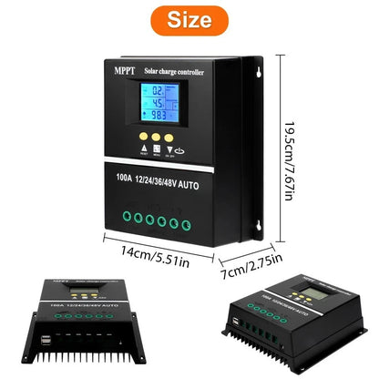 MPPT Solar Regulator 100A for Battery Charging (12V–48V)