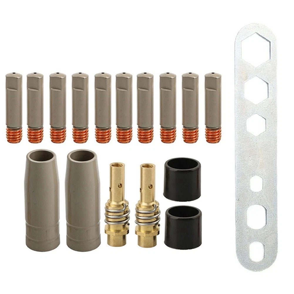 17PCS Welding Nozzle Coating Kit with Tips Holders Insulators 0.6mm