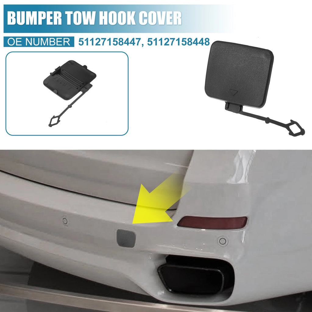 Rear Bumper Tow Hook Cover Pair Replacement for BMW X5 (2007–2013)