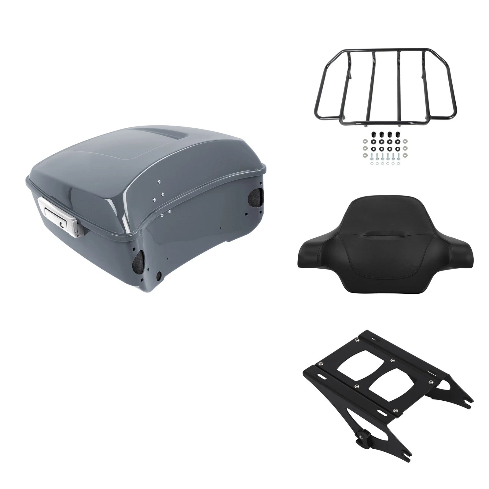Trunk Backrest Mount Rack for Harley Road Glide (2014–2026) Gunship Gray