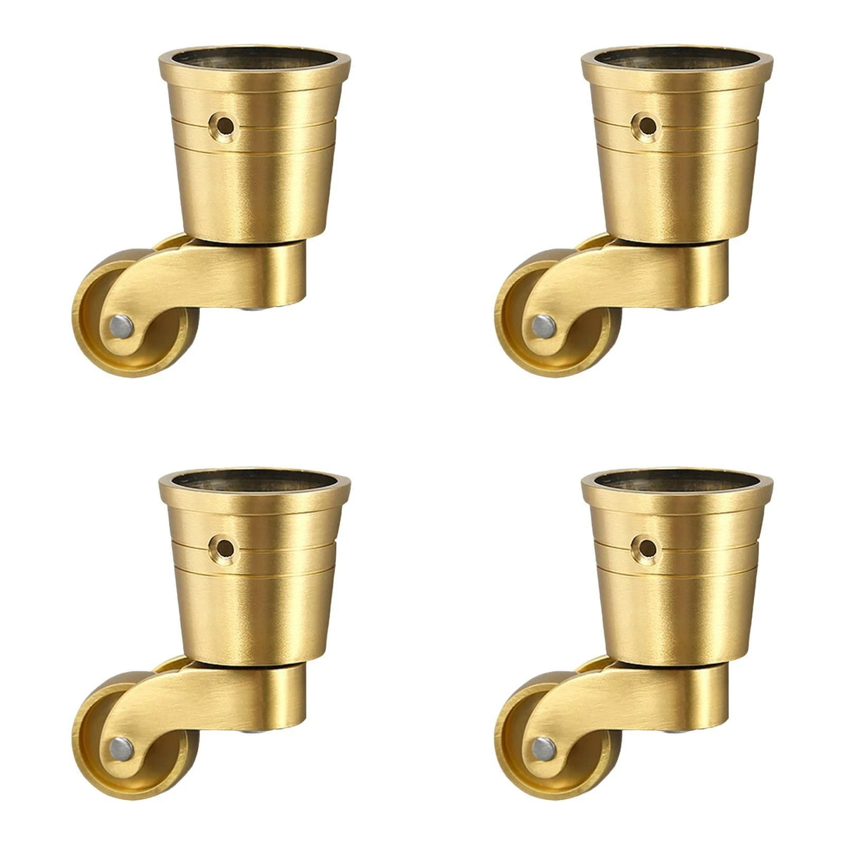Set of 4 Heavy Duty Brass Casters for Swivel Wheels (360 Degree)