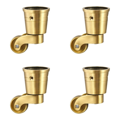 Set of 4 Heavy Duty Brass Casters for Swivel Wheels (360 Degree)
