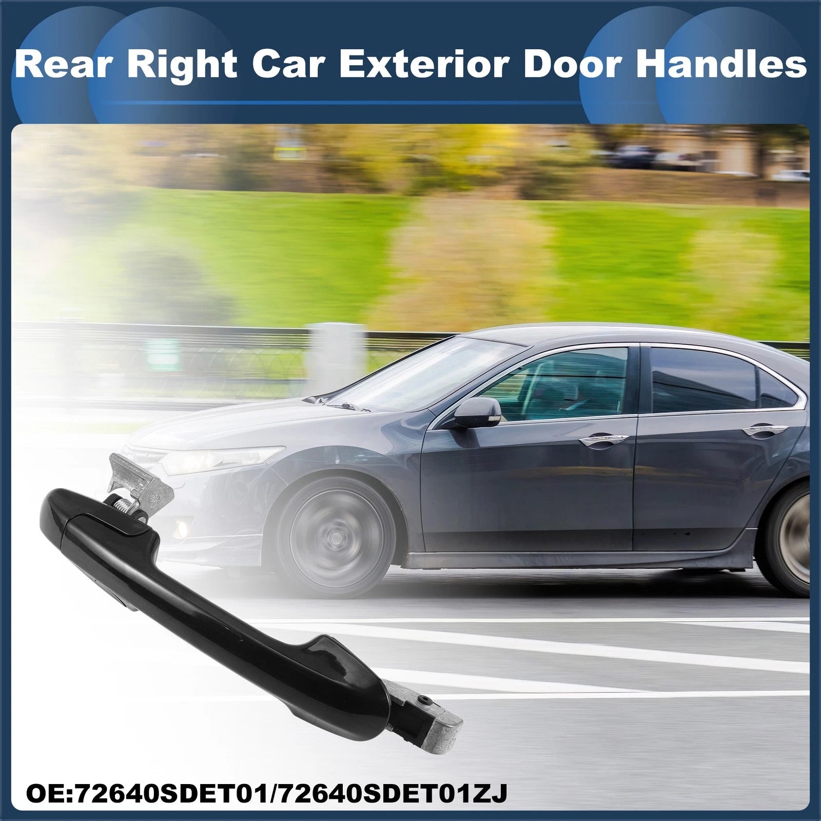 Exterior Door Handle Rear Right Replacement for Honda Accord (2003–2007)