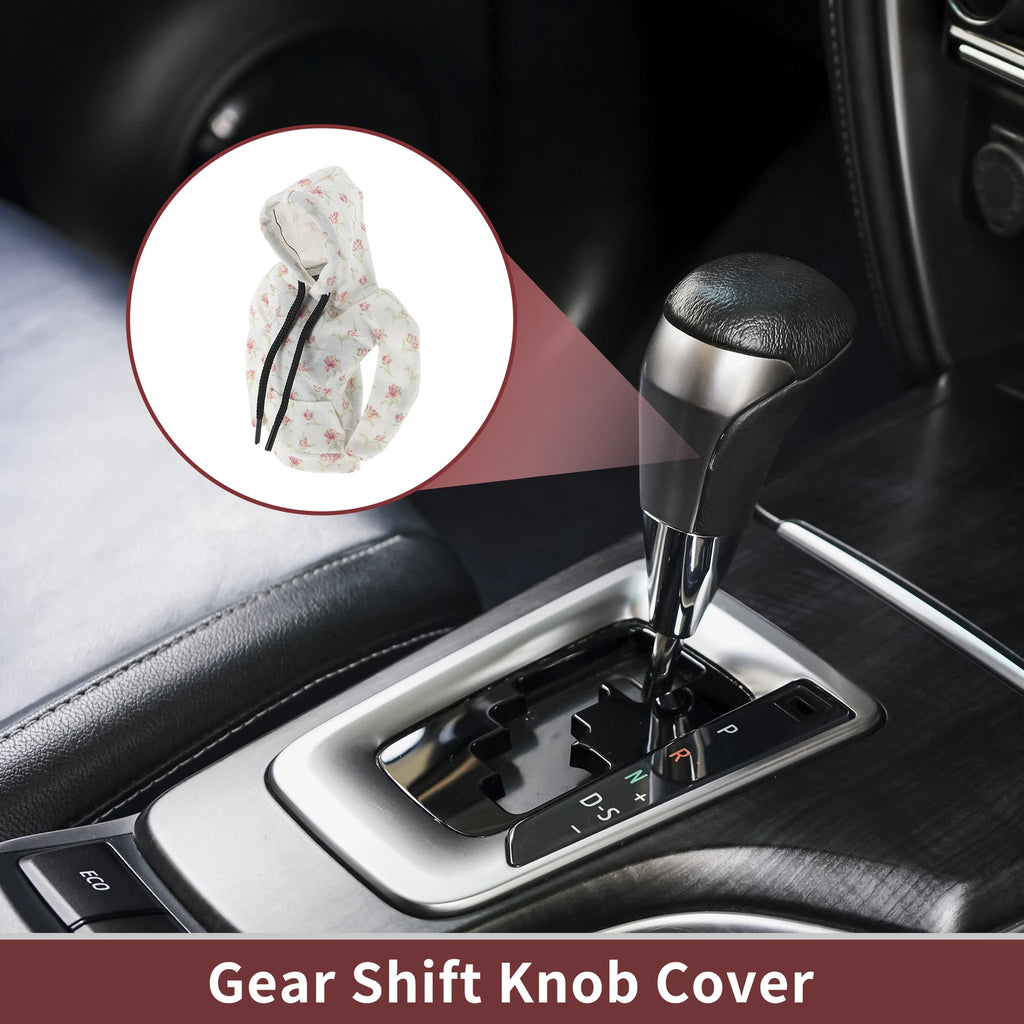 Gear Shift Knob Cover for Universal Car (Beige, Yellow Dots)