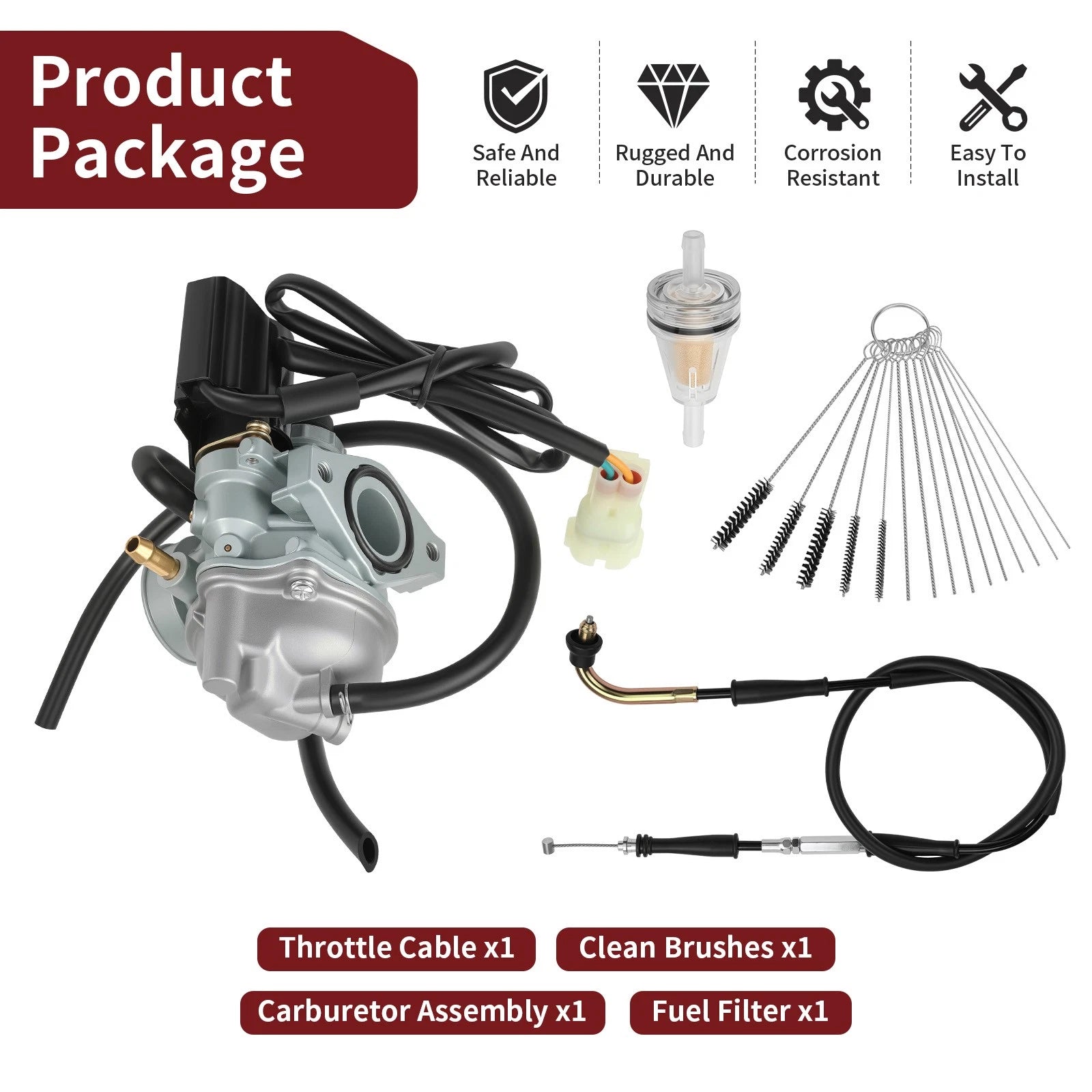 Carburetor & Throttle Cable for Kawasaki KFX90 (2007–2024) #15004-Y008