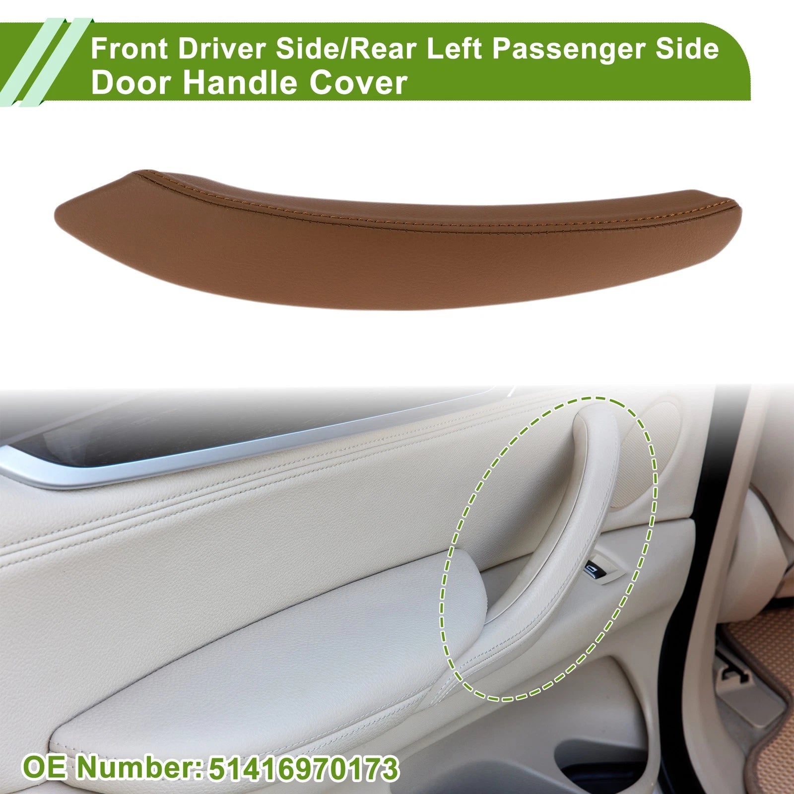 Door Panel Handle Pull Trim Cover Replacement for BMW X5 (2008–2013)
