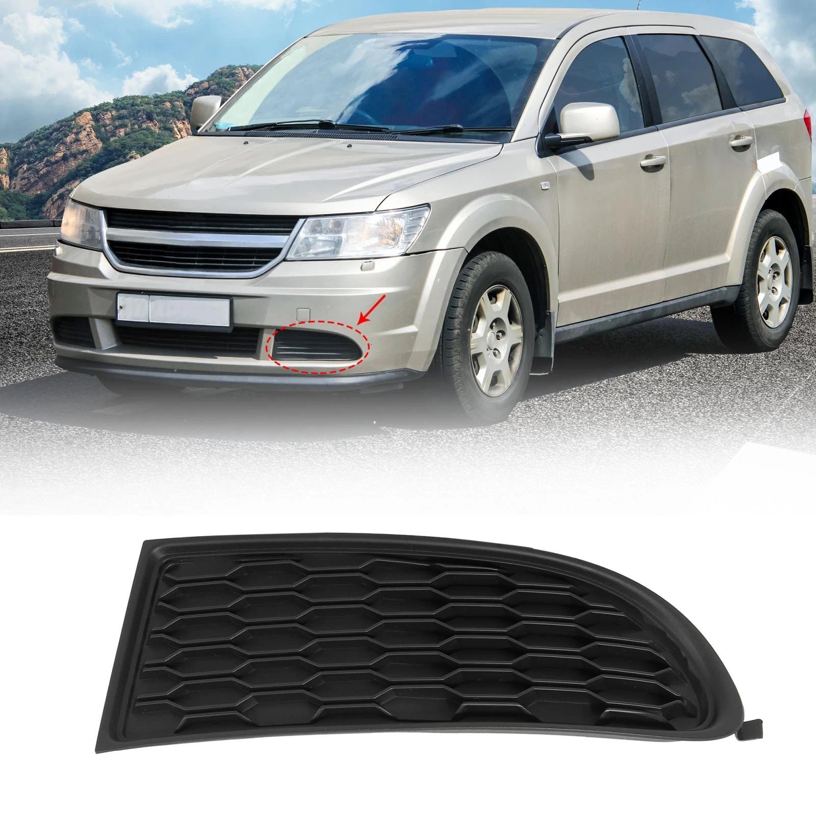 Fog Light Bumper Grille Cover Trim Front Left for Dodge Journey (2009–2014)