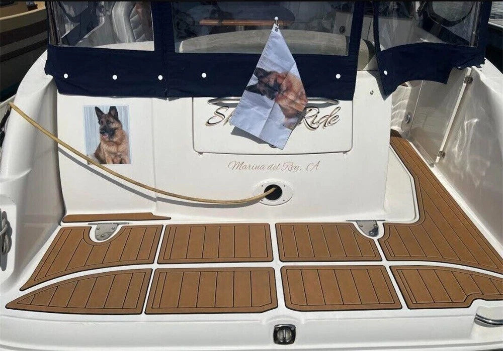 Swim Step Cockpit Pad for Sea Ray Sundancer 290 (2007) - EVA Foam Teak Deck