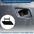 Washer Nozzle Cover Cap Front Right for Audi A3 (2008–2014) Black
