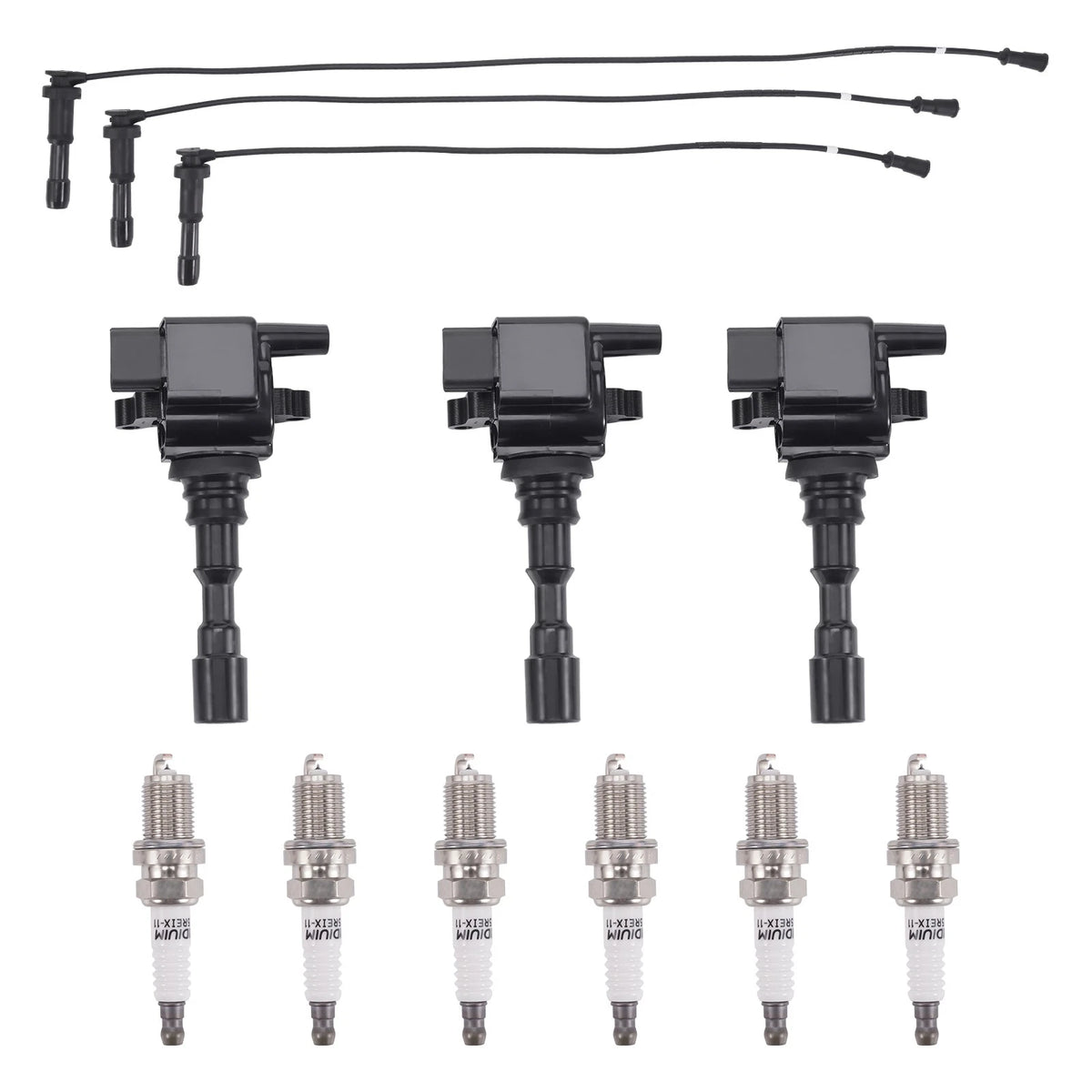 3X Ignition Coil + 6X Spark Plug + 3X Wire for Kia Sorento 3.5L V6 (2003–2006)