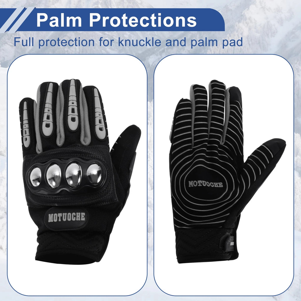 Mens Steel Shell Cycling Gloves for Mountain Biking (Full Finger)