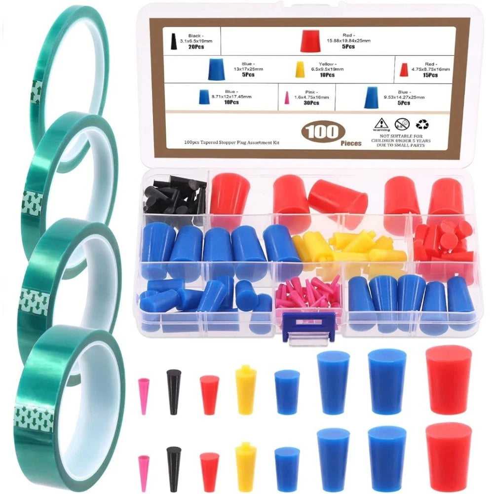 105 Pieces Silicone Rubber Coating Kit with PET Masking Tape