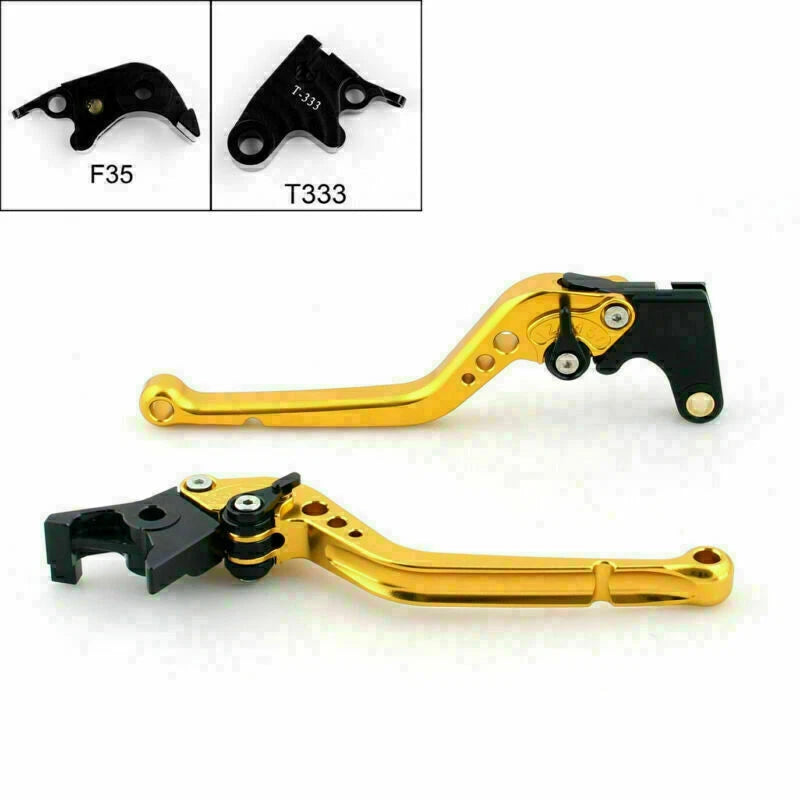 Long Brake Clutch Levers for Baytona 675 Speed Triple Street Triple (2013–2016) Gold T9