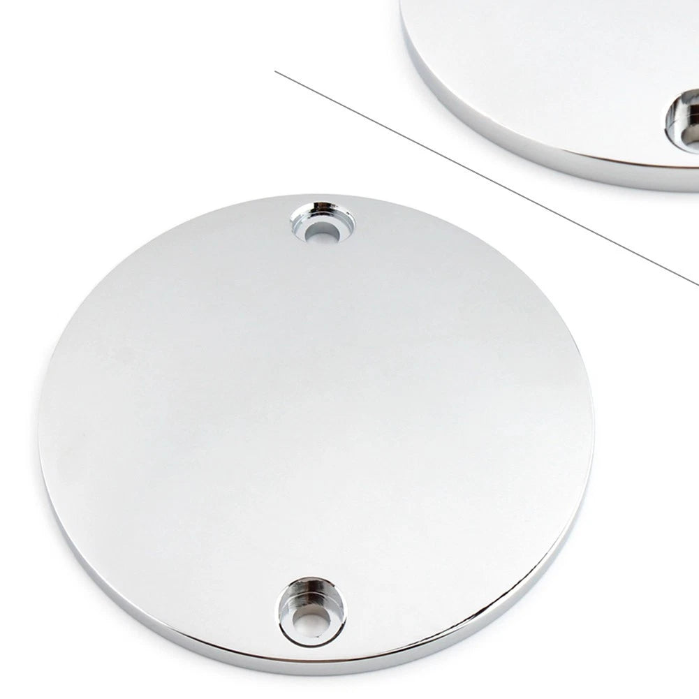2Hole Silver Domed Points Cover Softail Bigtwin For Harley Timing Ignition Timer