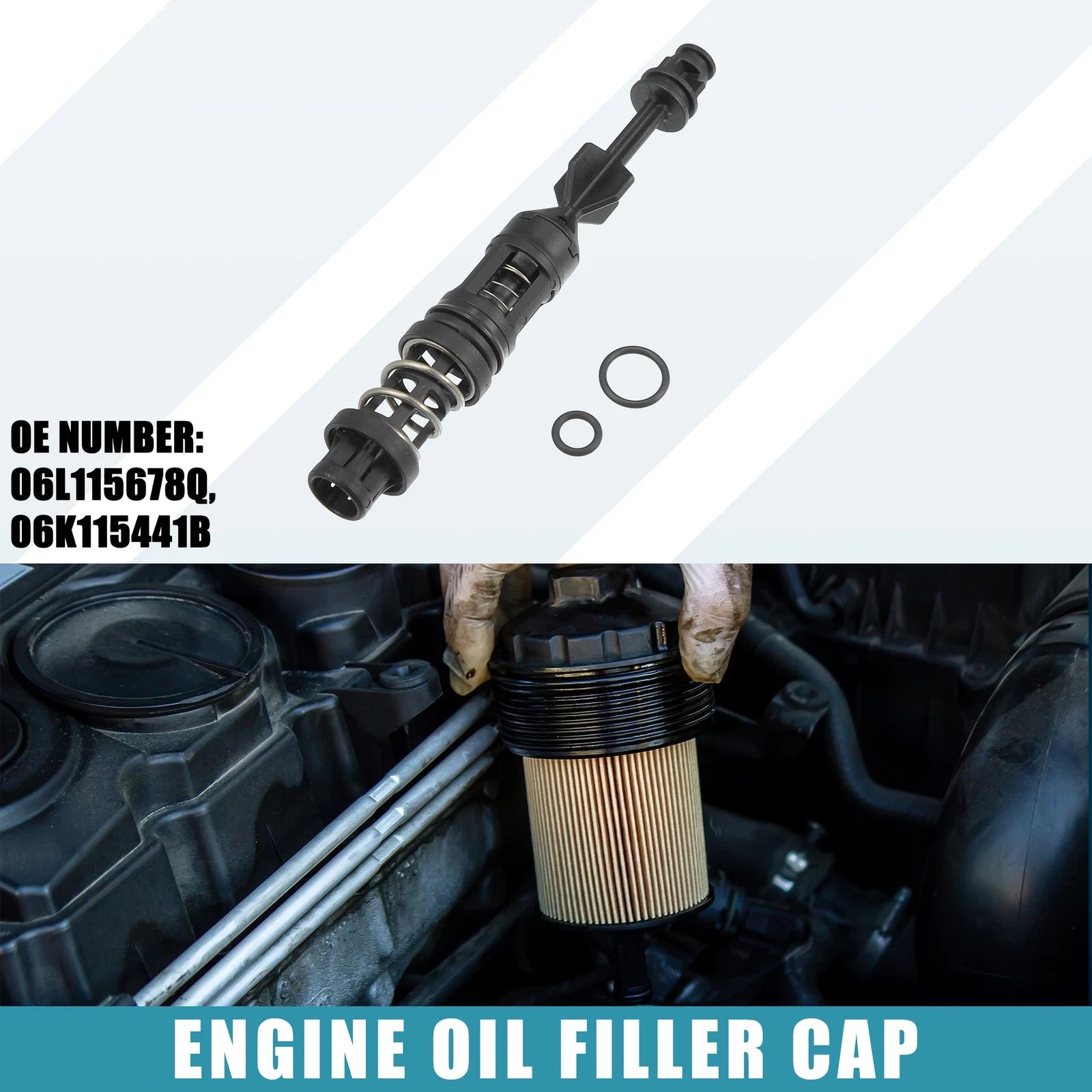 Engine Oil Filter Housing Cover Cap for Audi A4 2.0L (2017–2022)