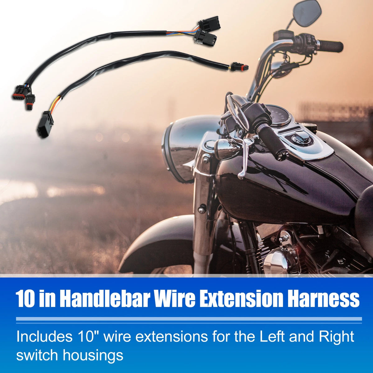 10 Inch Handlebar CAN Bus Circuit Wire Extension Harness for Harley Softail Dyna (2018–2023)