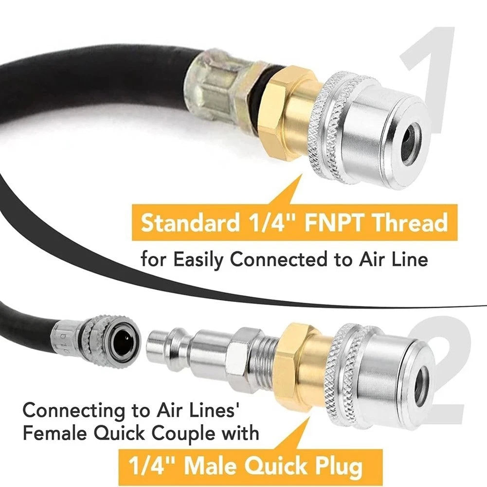 Tire Inflation Connector for Vehicle Maintenance Tool (Solid Brass)