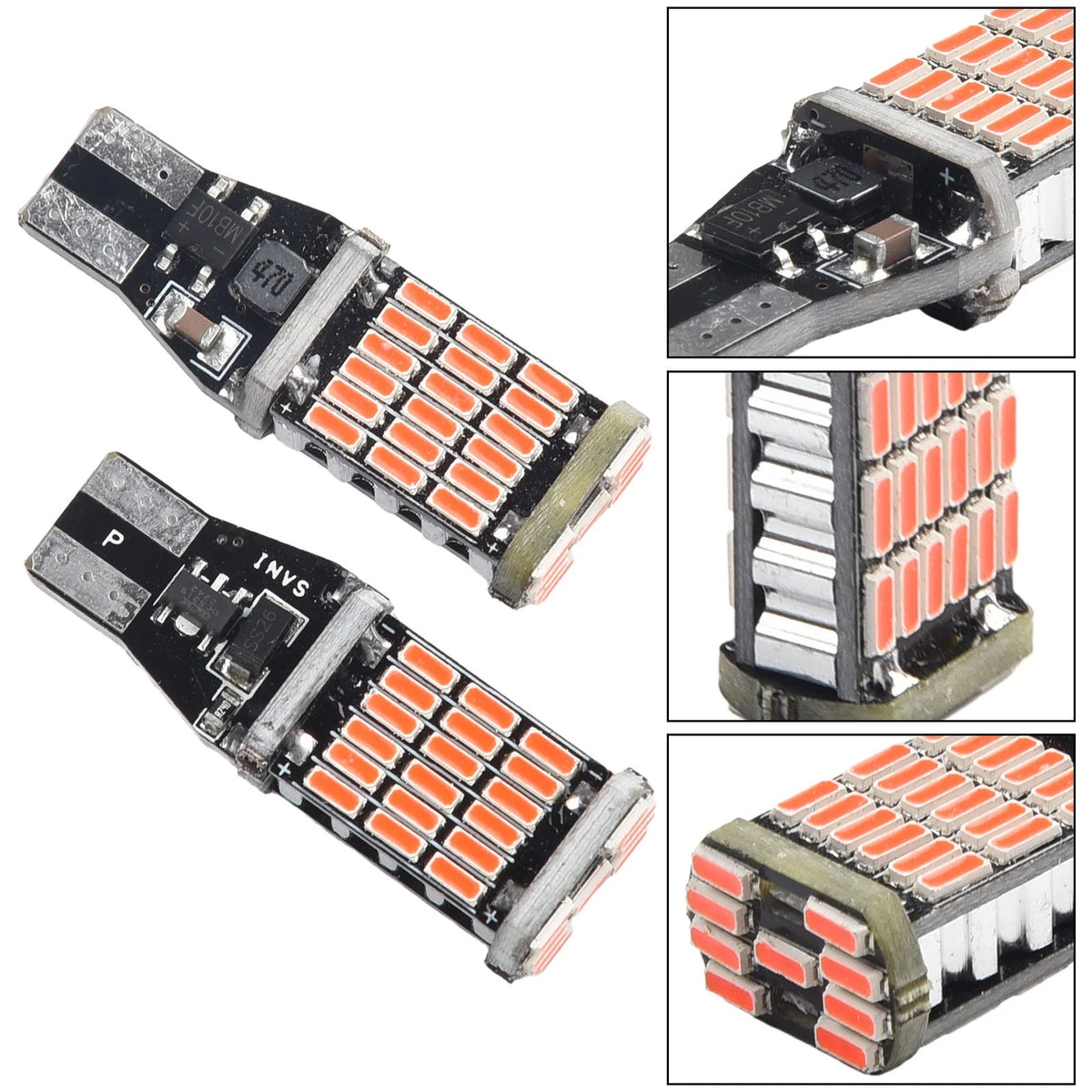 2X T15 LED Bulbs 1200lm W16W 4014 6000K Reverse Light Accessory