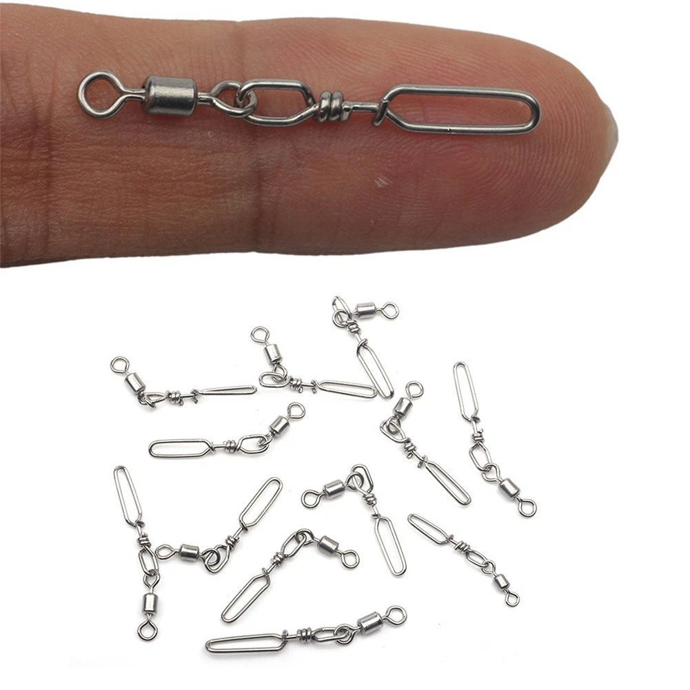 10pcs Long Line Clip Snap with Rolling Swivel & Lock Snap Connector