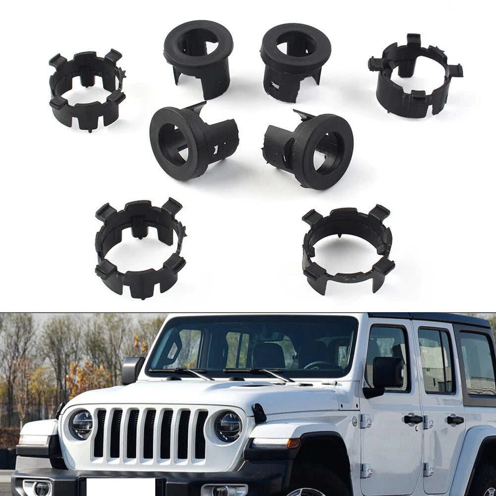8 Pcs Black ABS Front Bumper Radar Probe Bracket for Jeep Wrangler JL (2018–2022)