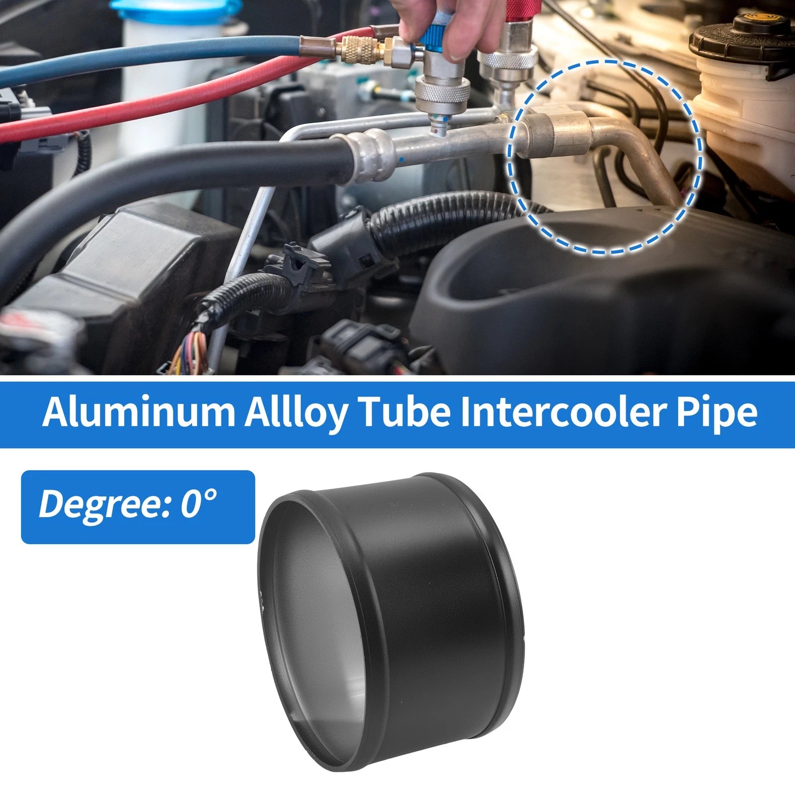 5" OD Intercooler Pipe for Universal Applications (0° Angle, 3" Length)