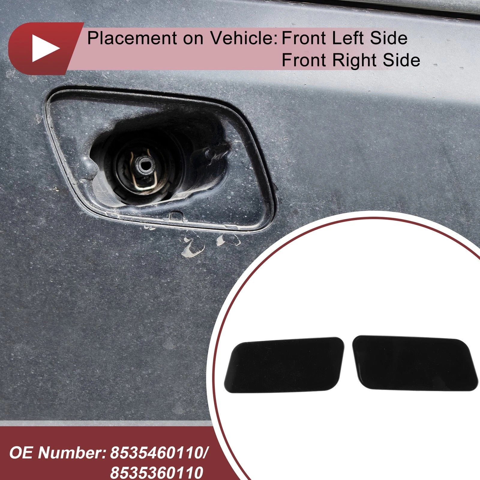 Front Bumper Headlight Washer Nozzle Cover Cap for Toyota Land Cruiser (2008–2024)