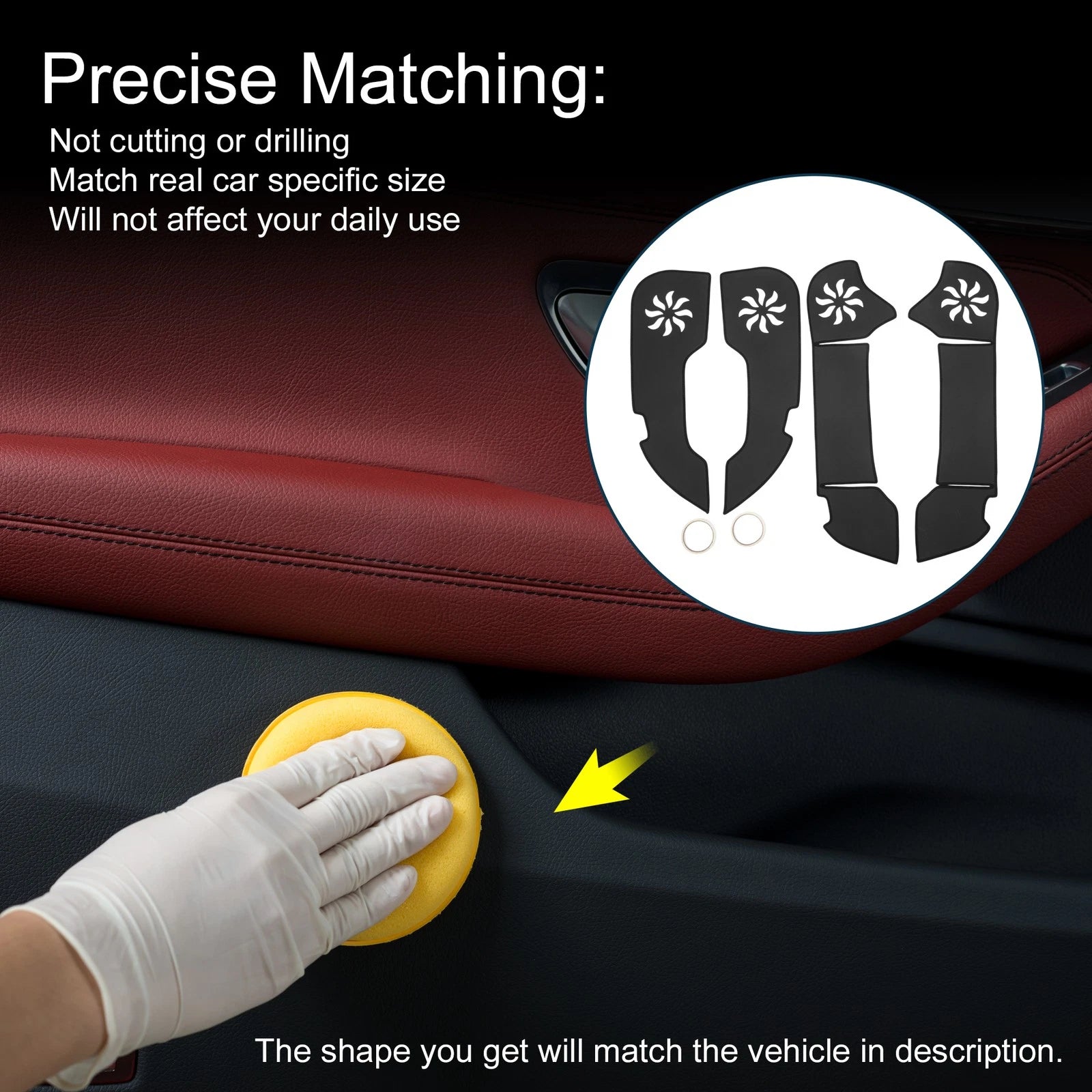 Car Door Anti Kick Pad Sticker Protector Set for Toyota Crown (2010–2012)