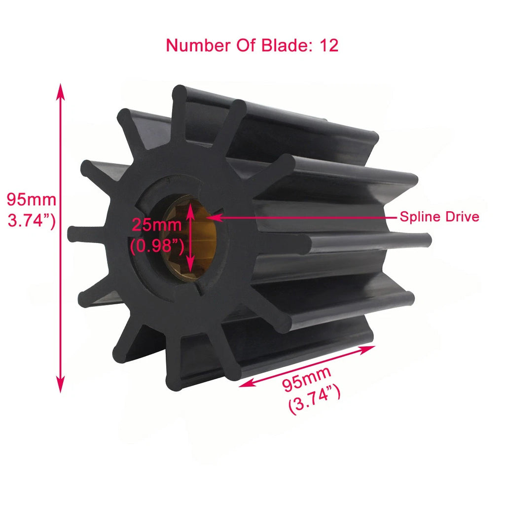 Set of 4 Flexible Impeller Sea Water Pumps for Volvo Penta (3830459)