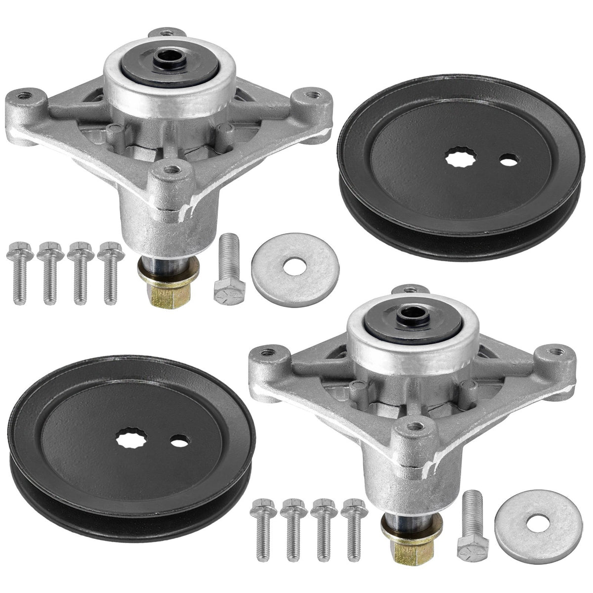 Deck Spindles with 4.8 Inch Pulley for Hustler Raptor Dash XD (2000–2010)