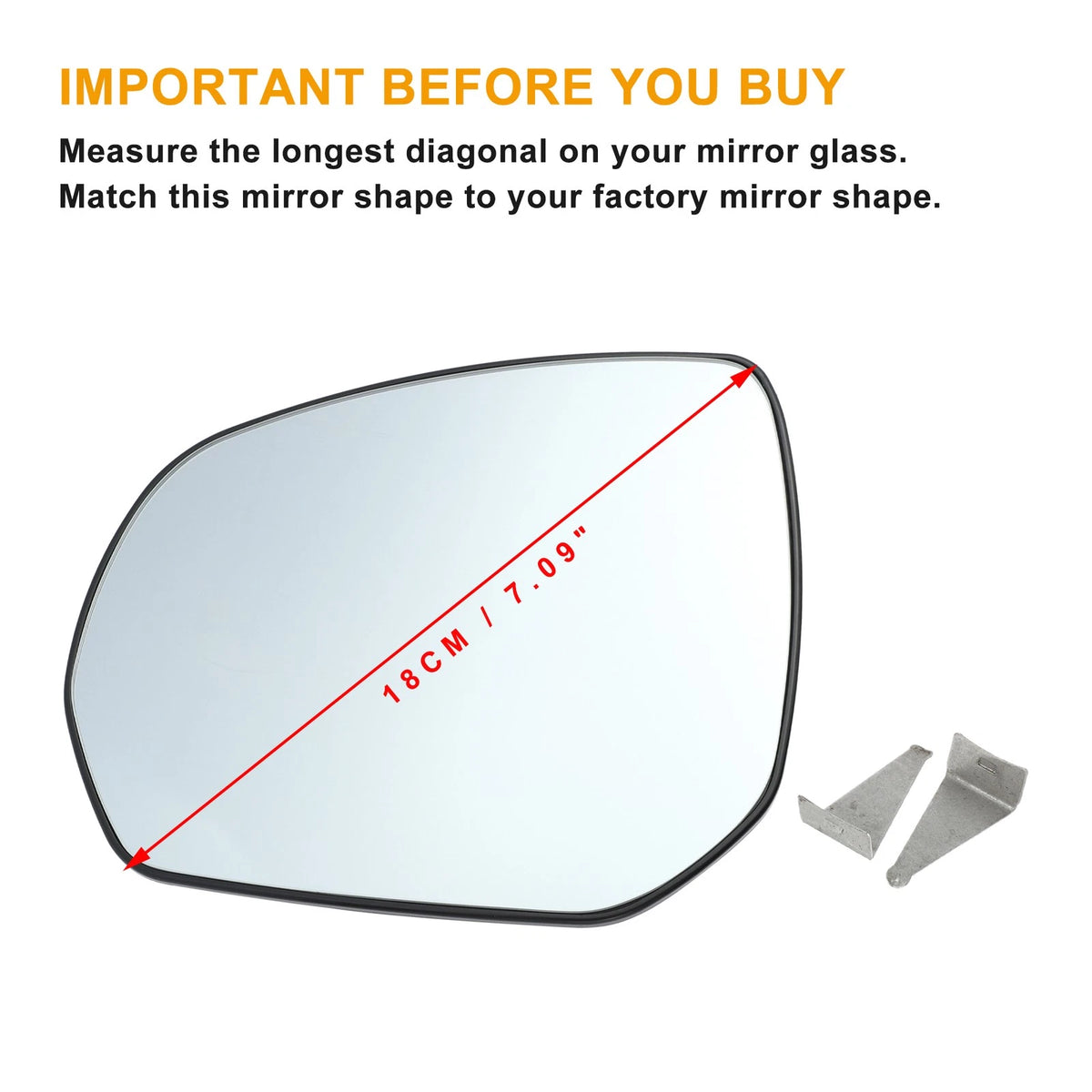 Left White Mirror Glass for Citroen C3 Picasso, C4 Grand Picasso (2009–2017)
