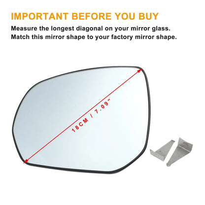 Left White Mirror Glass for Citroen C3 Picasso, C4 Grand Picasso (2009–2017)
