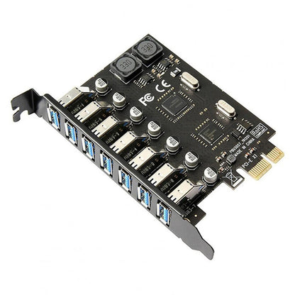 7-Port PCI-E to USB 3.0 Expansion Hub Adapter Card 5Gbps