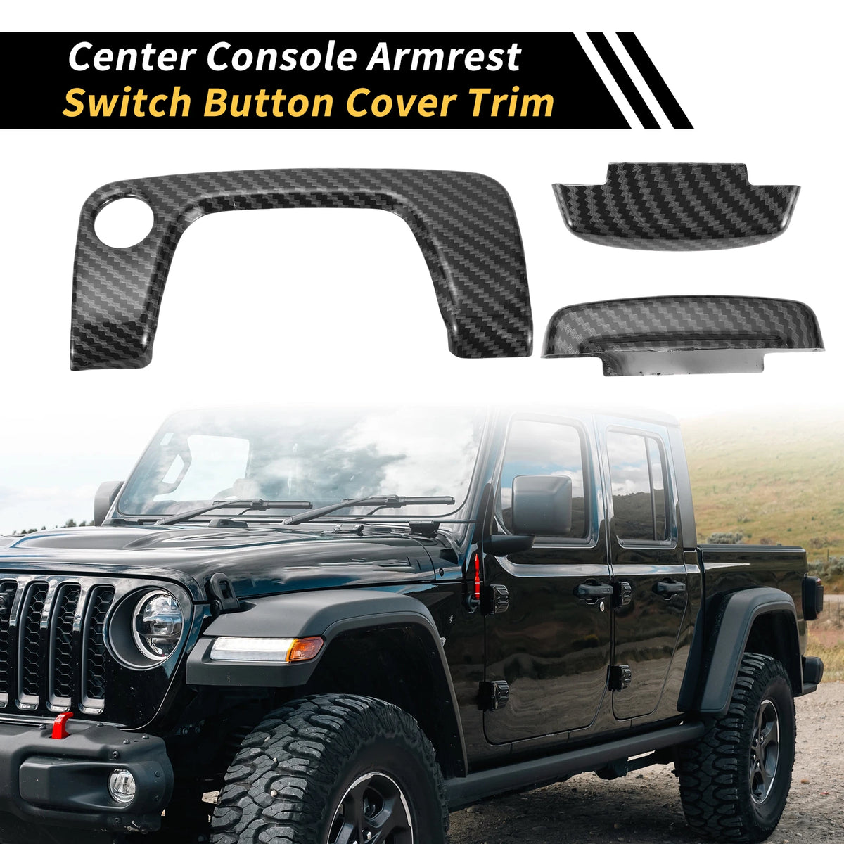 Center Console Armrest Switch Button Cover for Jeep Wrangler JL JLU (2018–2024)