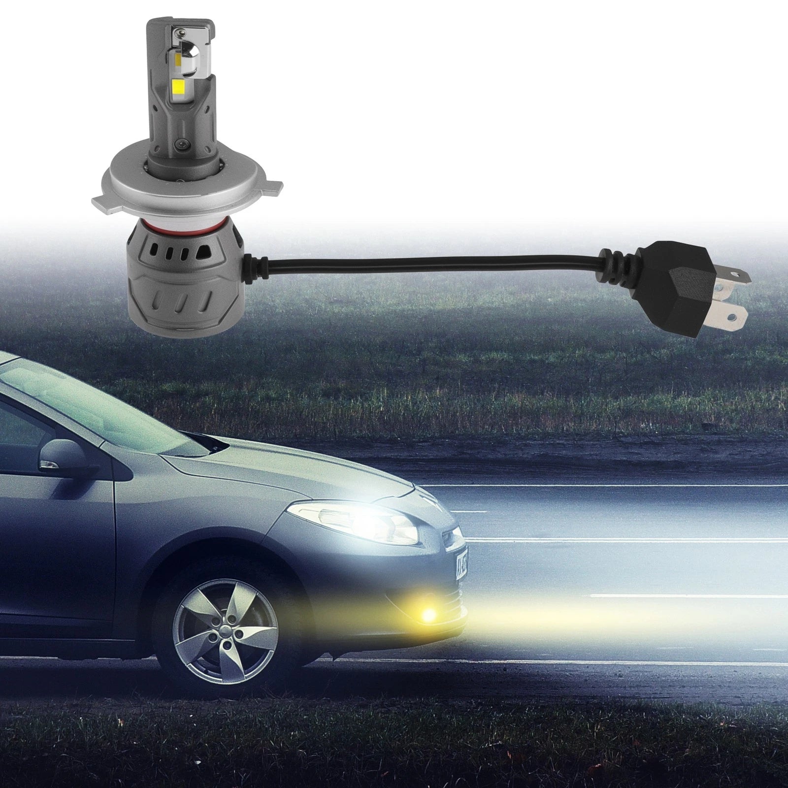 H4/9003 LED Light Bulbs for Auto (6000K Cold White)