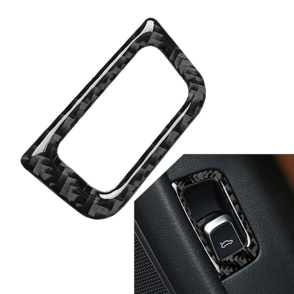 Carbon Fiber Rear Trunk Switch Button Frame Trim for Audi A6 A7 (2012–2018)