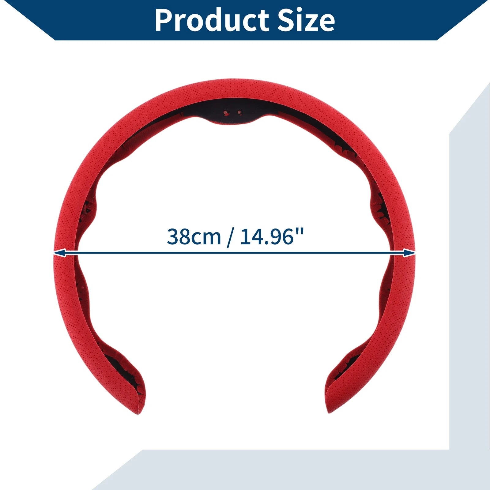 Steering Wheel Cover for Universal Fit (14.96", Red)
