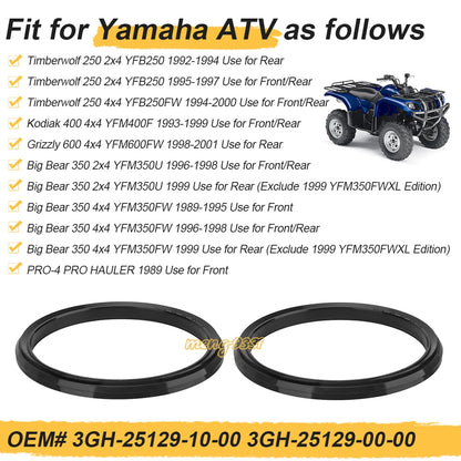 2 Front Wheel Brake Dust Seals for Yamaha Timberwolf 250 YFB250/250FW (1994–2000)