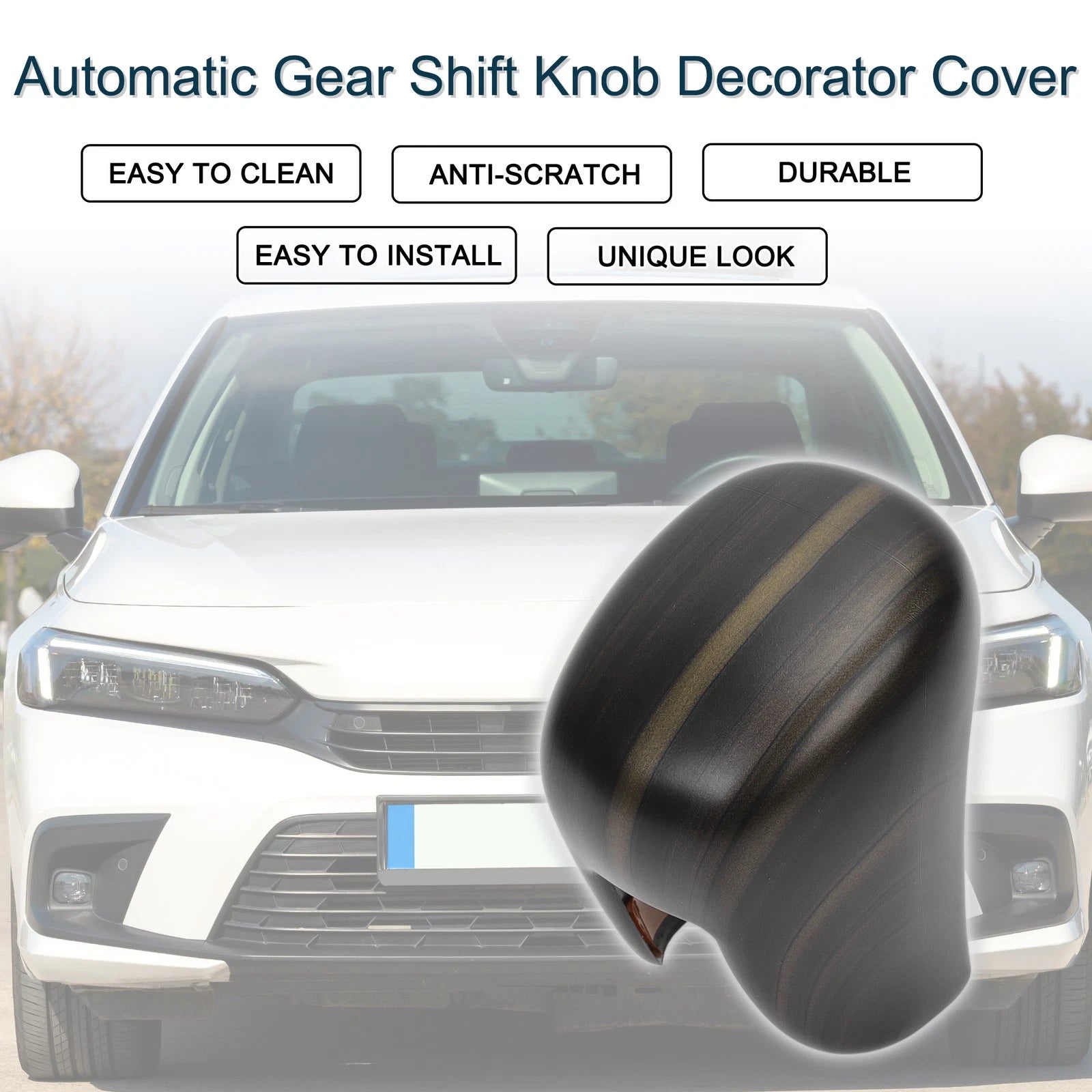 Automatic Gear Shift Knob Cover for Honda Civic (2022–2025) Black