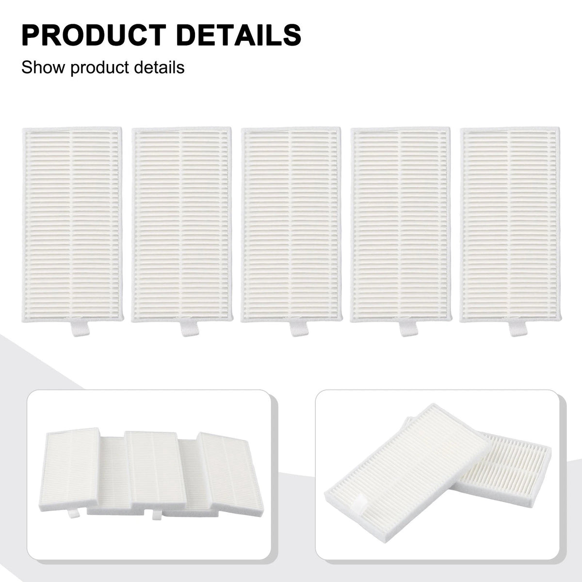 5Pcs Filter for Midea M9 & Eureka E10s (Robot Vacuum Replacement Parts)