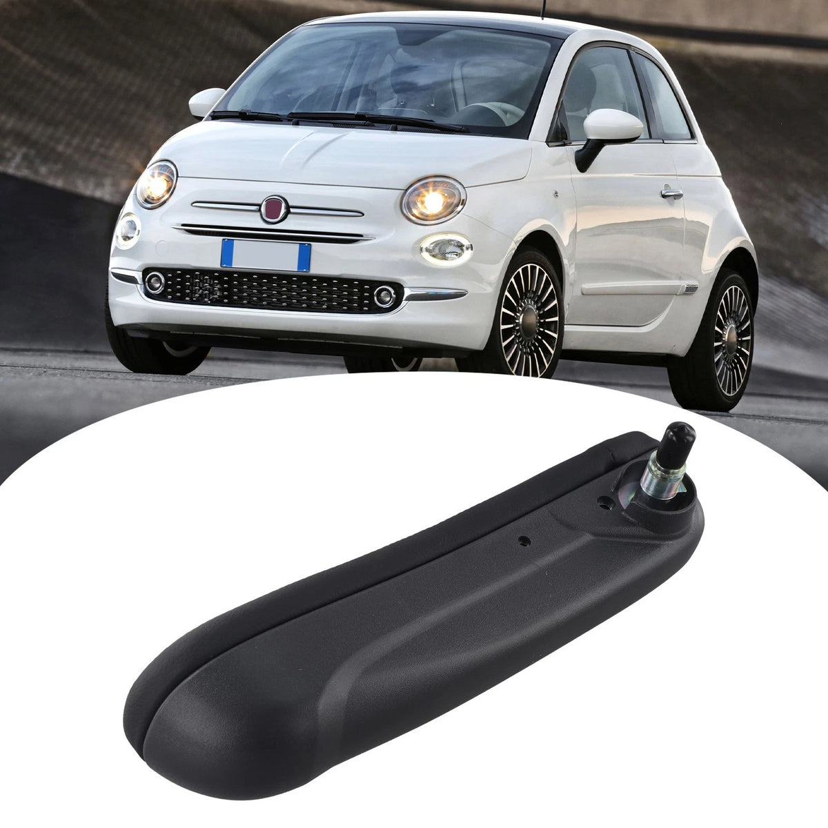 Armrest Replacement for Fiat 500 (2016–2019) Black Front Left
