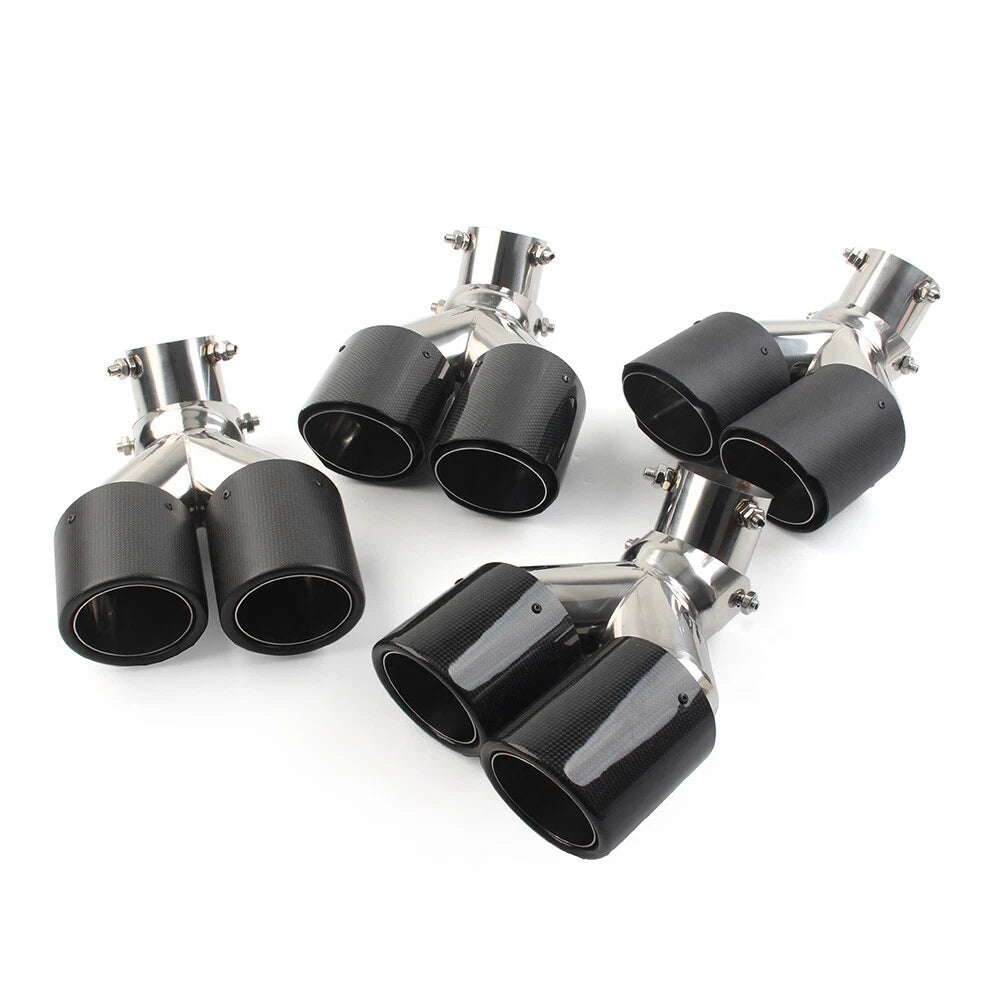 Y Shape Double Exit Exhaust Muffler Tip Nozzle for Universal Fit