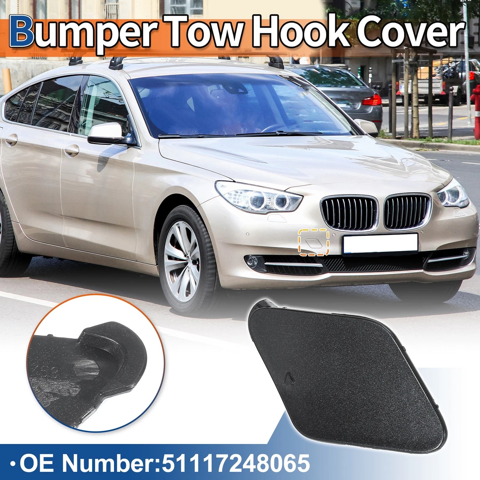 Front Right Tow Hook Cover for BMW 535i (2011–2016)