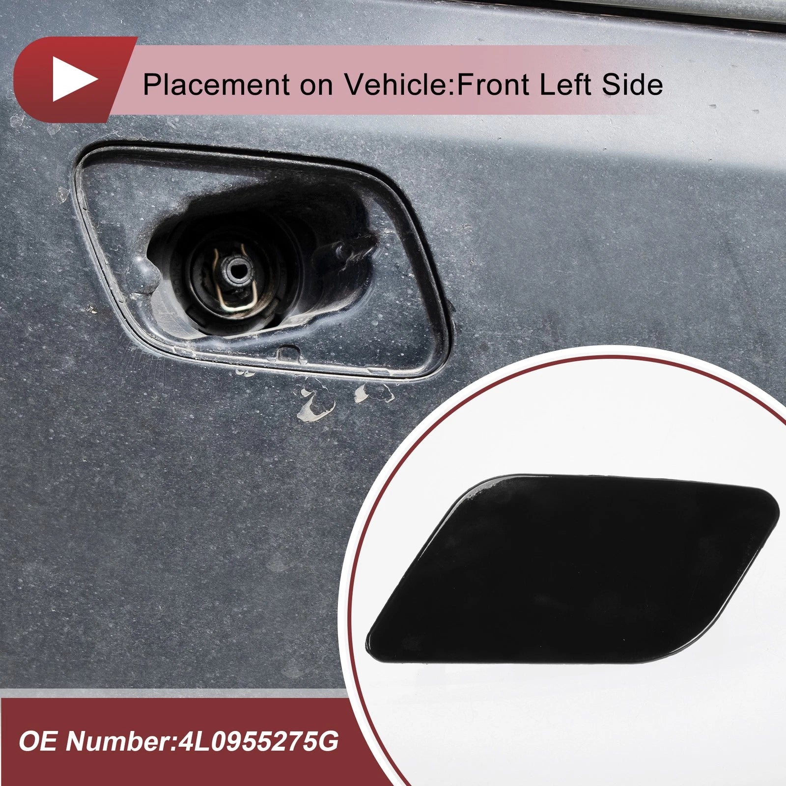 Front Left Washer Nozzle Cover Cap Replacement for Audi Q7 (2010–2015)