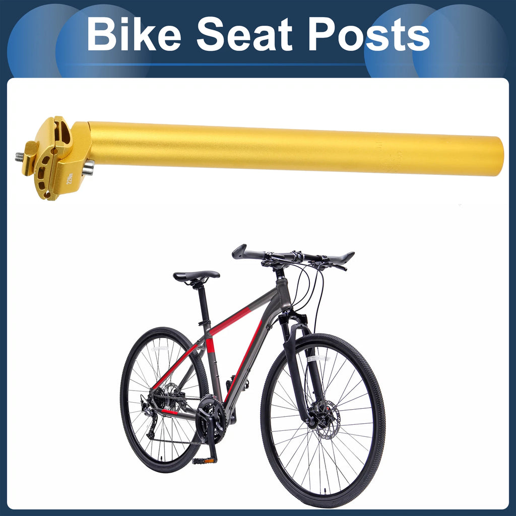 31.6mm Adjustable Bike Seat Post for (Extra Long, Gold Tone)